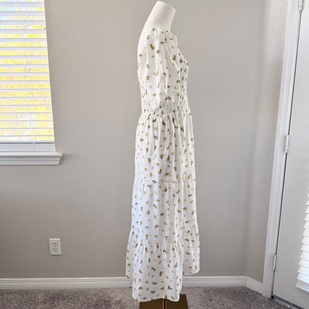 Faithfull The Brand Gianna Midi Dress Floral Cottagecore Puff Sleeve XS - Picture 3 of 15